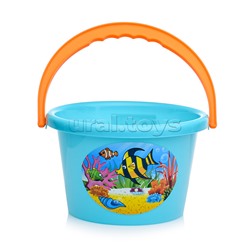 Набор №205: ведро среднее, лопатка, грабельки, 2 формочки, лейка малая №4