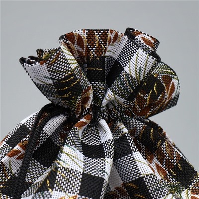 Мешочек подарочный новогодний холща «Клетка», 20×30 см ± 1.5 см