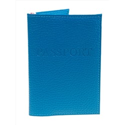 Обложка на паспорта из натуральной кожи, цвет синий