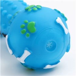 Игрушка для собак «Гантель 500 kg», 17.5 см, пищащая, винил, голубая