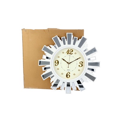 УЦЕНКА Часы настенные интерьерные «Лучики Солнца», бесшумные, плавный ход, с зеркалом, d=53 см, от батарейки 1×АА