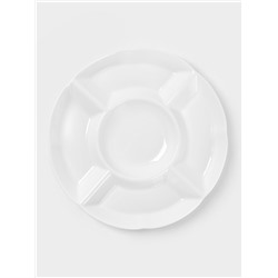 Менажница 5 ячеек Wilmax, d=24.5 см, фарфор, белая