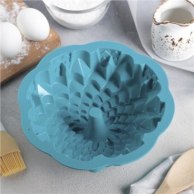 Форма для выпечки Доляна «Хризантема», силикон, 22×7.5 см, цвет МИКС