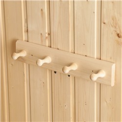 Вешалка для бани и сауны «Классика», 35×6.5×7 см, деревянная, настенная, 4 крючка, «Добропаровъ»