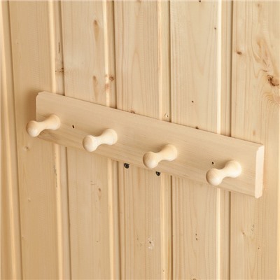 Вешалка для бани и сауны «Классика», 35×6.5×7 см, деревянная, настенная, 4 крючка, «Добропаровъ»