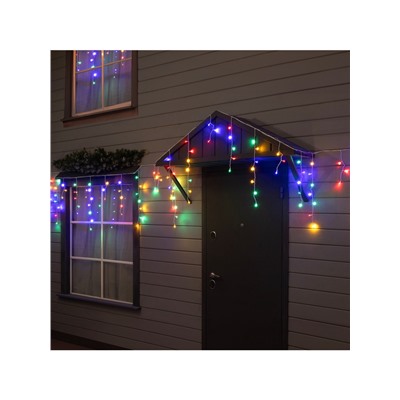 Гирлянда «Бахрома» 6×0.7 м, IP44, УМС, белая нить, 120 LED, свечение мульти, 220 В