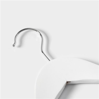 Плечики - вешалки для одежды LaDо́m Soft-Touch, 3 шт., деревянные, с перекладиной, широкие плечики, 44.5×23 см, белые