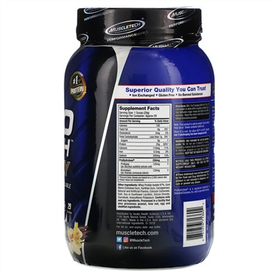 Muscletech, NitroTech, 100% ISO Whey, со вкусом ванили, 820 г (1,81 фунта)