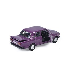 Машина металл ВАЗ-2107 12 см, (двери, багаж, баклажан) инерц, в коробке