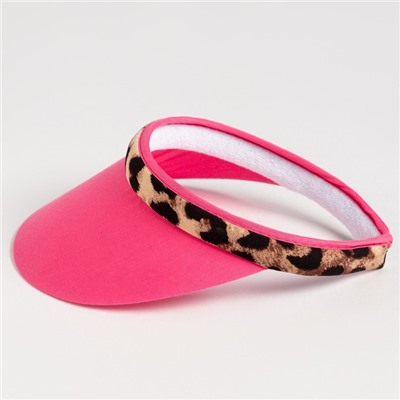 Козырёк женский MINAKU Leopard, розовый, размер 56-58