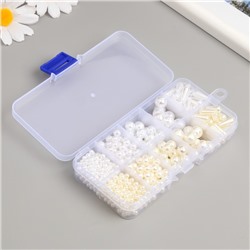 Бусины в шкатулке «Жемчужные», 10 делений 12.9×6.7×2.2 см