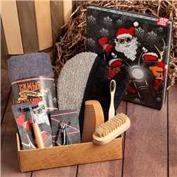 Набор новогодний подарочный «Новый год: Самый крутой Санта»‎ полотенце и аксессуары