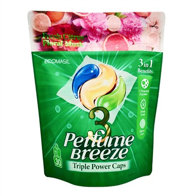 Masil ECO Капсулы для стирки белья / 3 Perfume Breeze Triple Power Caps, 30 шт. x 11 г