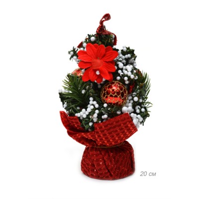 Новогоднее украшение настольное Елочка 20 см / Е172 /уп 180/красная