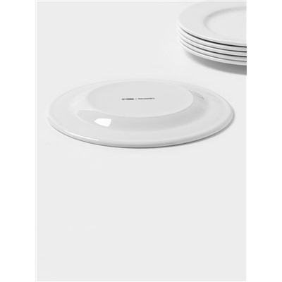 Тарелки Magistro Basic bistro, d=22 см, набор 6 шт., фарфор, белые