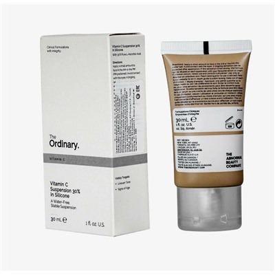 Антивозрастная кремовая сыворотка для лица Vitamin C Suspension 30% in Silicone The Ordinary, объем 30мл, поможет осветлить кожу и победить видимые признаки старения