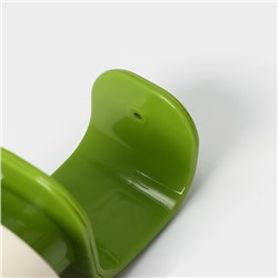 Дозатор для мыла Доляна, 350 мл, 19×8×8 см, белый/зелёный