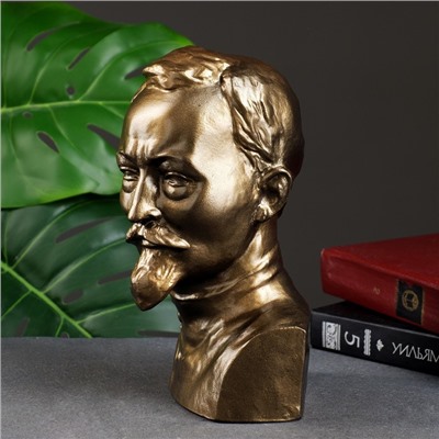 Бюст «Дзержинский», гипс, фигурка под бронзу, 12×22×8 см