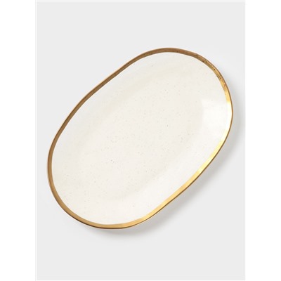 Блюдо сервировочное Magistro Poursephona, 37×24 см, фарфор, бежевое
