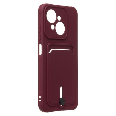 Чехол-накладка - SC304 с картхолдером для "Tecno Spark Go 1/Pop 9 4G" (bordo)