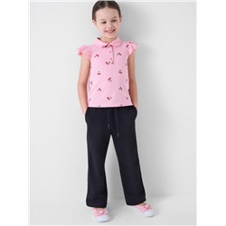 Джемпер трикотажный с воротником поло для девочек