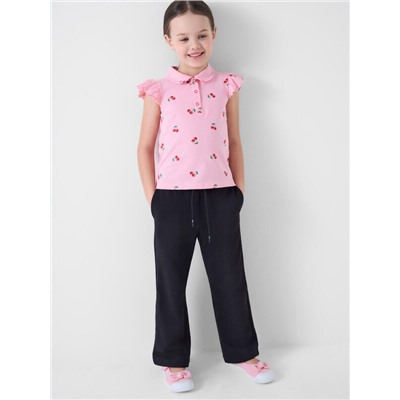 Джемпер трикотажный с воротником поло для девочек