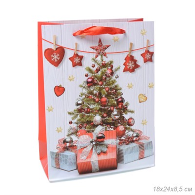Пакет подарочный 18х24х8.5 / 362-92-S /уп 12/720/Новый год