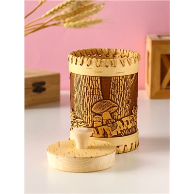 Туес шитый «Осень», банка для хранения, береста