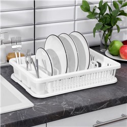 Сушилка для посуды IDEA, 42.5×27.5×9.5 см, пластик, белый