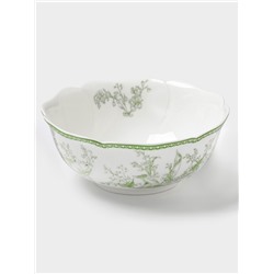 Салатник WY Bloomware, 500 мл, 15×6 см, фарфор, белый, зелёный