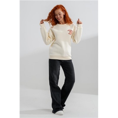 8572 женский свитшот оверсайз (Молочный_круассан)