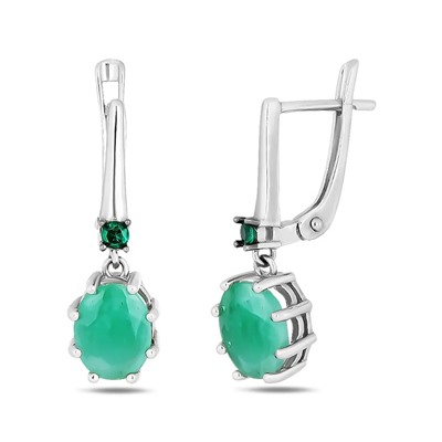 Серьги, изумруд берилл , наноизумруд, SL-RIC105