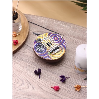 Сувенирный музыкальный инструмент «Калимба», 15×15×7 см, кокос