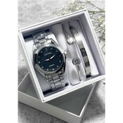 Подарочный набор для женщин часы, 2 браслета + коробка #22853317
