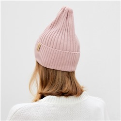 Шапка женская MINAKU «Трюфель», цвет пудра, размер 56-58