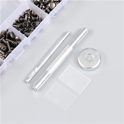Набор заклёпок 180 шт., 12 видов (8×12 мм; 8×8 мм; 6×6 мм), 17.2×9.5×2.3 см