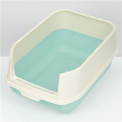 Туалет закрытый, 36×51×34 см, с откидным верхом, пластик, голубой