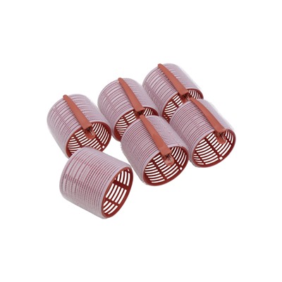 УЦЕНКА Бигуди-липучка с/зажим d6,5см (наб 6шт цена за наб) персик пакет