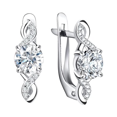 Серьги из серебра куб.циркон., Л-11810
