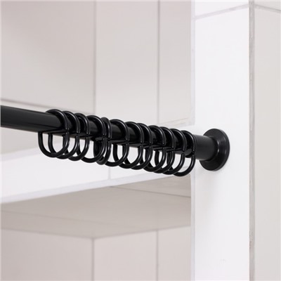 Карниз для ванной комнаты, телескопический 120-220 см, чёрный