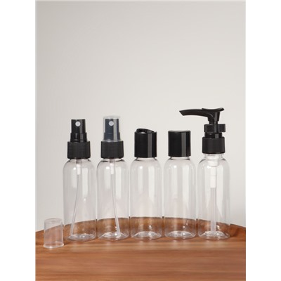 Набор для хранения, в чехле, 9 предметов, прозрачный, чёрный