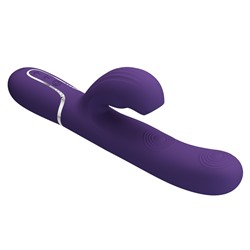 Фиолетовый вибратор-кролик с пульсацией Perdita - 22,8 см.