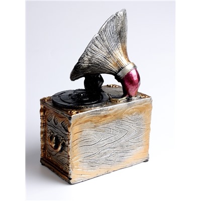 Часы настольные интерьерные «Граммофон», на батарейках, 15.5×9.5×24.5 см, d=7 см