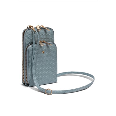 Женская мини-сумка, цвет дымчато-голубой