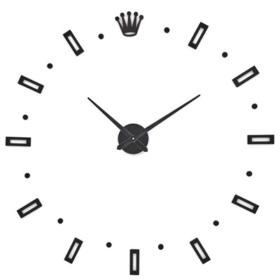 Часы настенные интерьерные, 3d «Соломон», наклейка, большие, d=120 см, чёрные