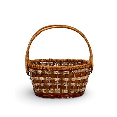 Корзина плетеная для хранения «Пикник», 33×24×13 см, ручка h=16 см, лоза, коричневая