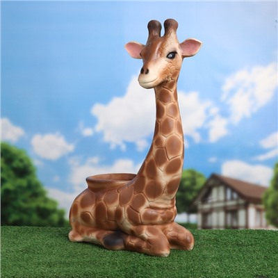 Декоративное кашпо из гипса «Жираф», 24×45×63 см