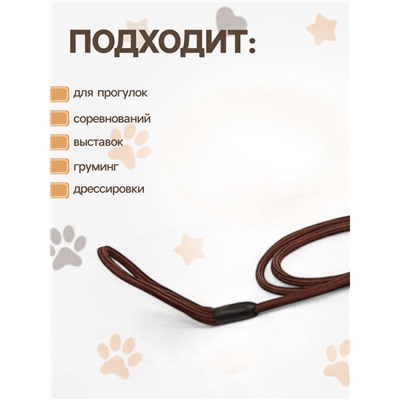 Ринговка для собак, 130×0.6 см, коричневая