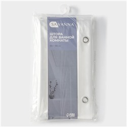Штора для ванной SAVANNA «Лёд», с люверсами, 180×180 см, PEVA, прозрачная