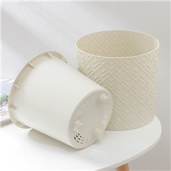 Кашпо для цветов со вставкой «Этна», 3.4 л, d=20 см, h=19 см, белое